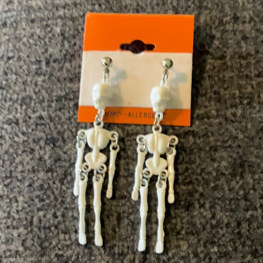 Quirky Skeleton Drop pierced Earrings